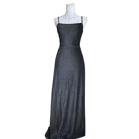 Vintage Sparkling Metallic Cutout Bodycon Dress Womens Sz XS Formal Lace Back - Picture 1 of 15